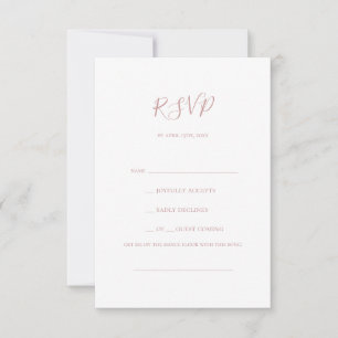 Simple Elegant Rose Gold Song Demande Carte RSVP