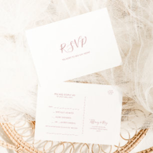 Simple Elegant Rose Gold Song Request RSVP Postcard