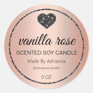 Simple Elegant Rose Gold Soy Candle Labels