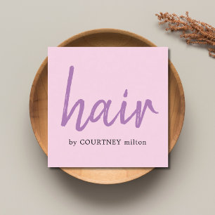 Simple Elegant Rose Purple Hair Stylist  Square Business Card