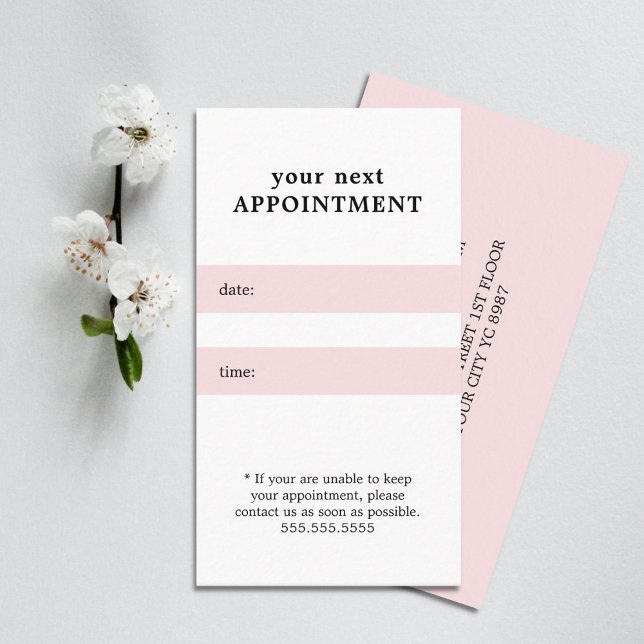 Simple Elegant Rose White Beauty Appointment Card (Creator Uploaded)
