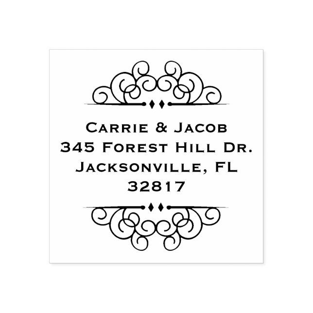 Simple Elegant Round Return Address Rubber Stamp (Imprint)