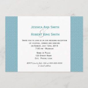 Simple, elegant royal blue wedding reception invitation