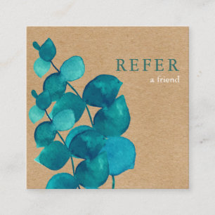 Simple Elegant Rustic Eucalyptus Leaves Referral Card
