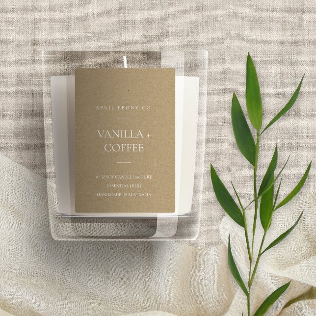 SIMPLE ELEGANT RUSTIC KRAFT MINIMAL MODERN CANDLE FOOD LABEL (Creator Uploaded)