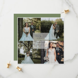 Simple Elegant Sage Green Ampersand Photo Wedding Save The Date