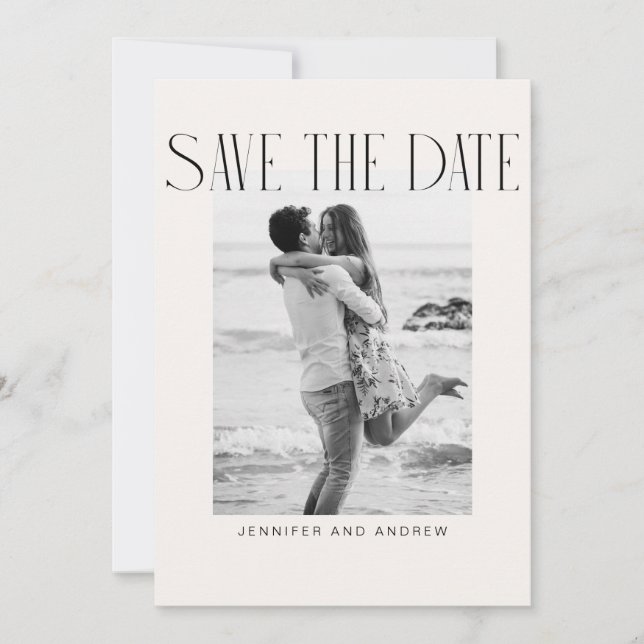 Simple Elegant Save The Date Card (Front)