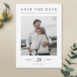 Simple Elegant Save the Date Photo Card Template<br><div class="desc">This simple, elegant photo wedding save the date card template features your names and details in black. We've set the default card shape as standard sharp corners, but rounded corners also work wonderfully with this design, so try both looks in editing mode to see which grabs you! You might choose...</div>