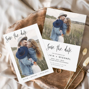 Simple Elegant Save the Date Photo Minimalist