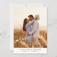 Simple Elegant Save the date Wedding photo card