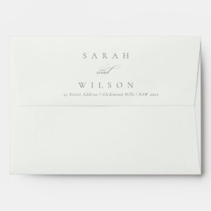 Simple Elegant Script Black & White Kraft Wedding Envelope