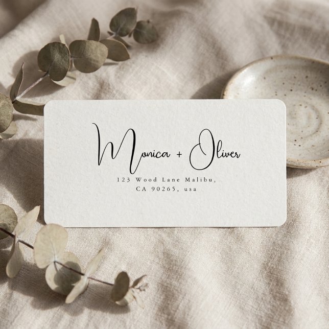 Simple Elegant Script Budget Return Address Labels (Creator Uploaded)