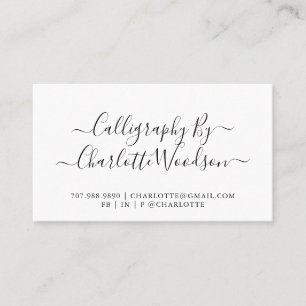 Simple Elegant Script Calligrapher Business Card