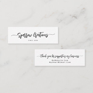 Simple Elegant Script Calligraphy Mini  Mini Business Card