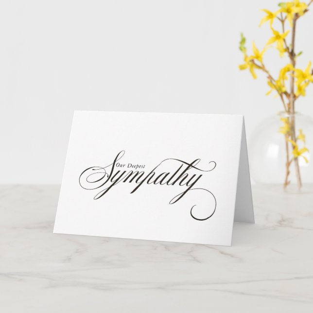 Simple Elegant Script Condolence Sympathy Card (Yellow Flower)