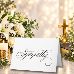 Simple Elegant Script Condolence Sympathy Card