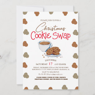 Simple Elegant Script Cookie swap Christmas Party Invitation