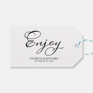 Simple Elegant Script Enjoy Wedding Favour Tags