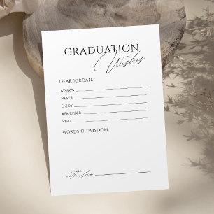 Simple Elegant Script Graduate advice & wishes Card