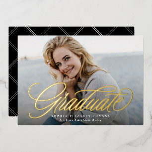 Simple elegant script graduate photo graduation