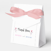 Simple Elegant  Script Hashtag Wedding Favour Box