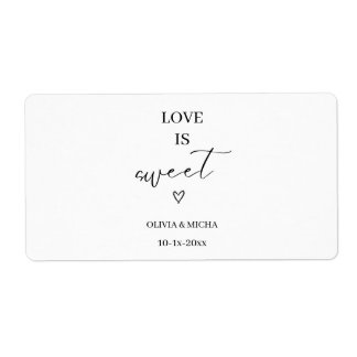 simple elegant script Love is sweet wedding favor 