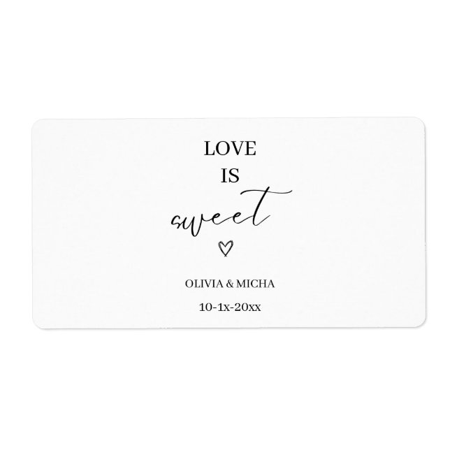 simple elegant script Love is sweet wedding favor  (Front)