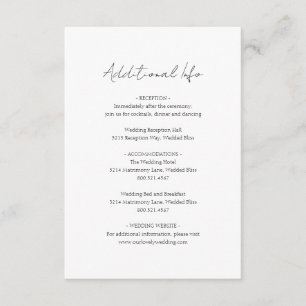 Simple Elegant Script Minimalist Classic Wedding Enclosure Card
