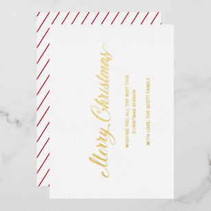 Simple Elegant Script Modern Christmas Foil Holiday Card