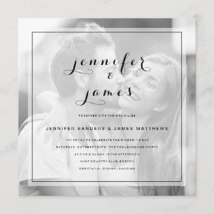 Simple Elegant Script Modern Photo Wedding Invitation