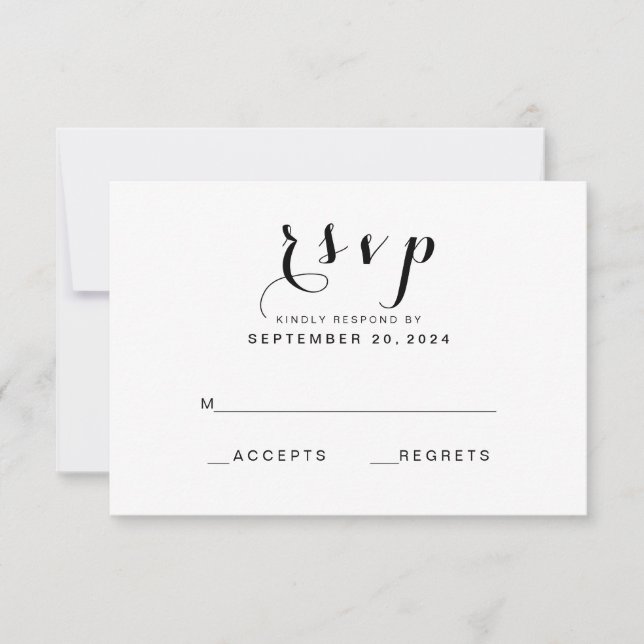 Simple Elegant Script | Modern Wedding RSVP Card (Front)