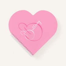 Simple Elegant Script Personalized Pink Heart