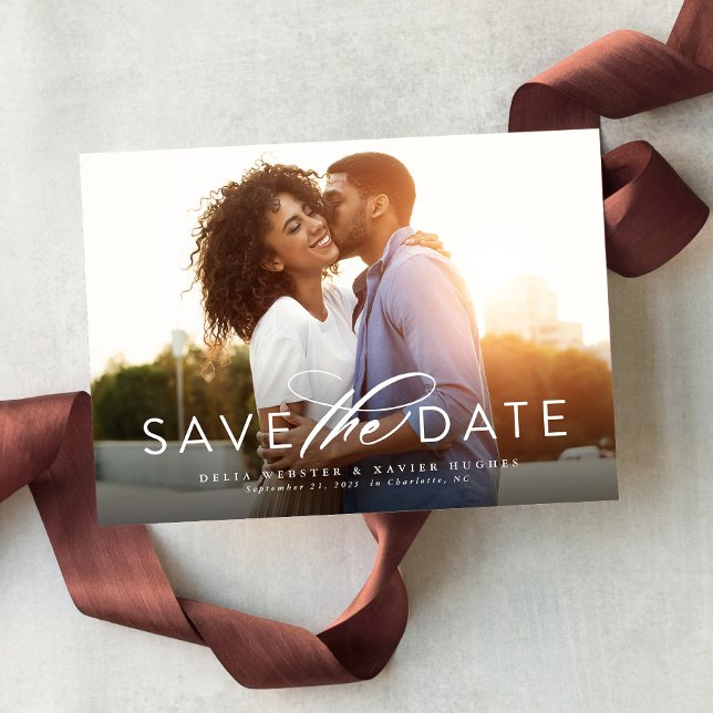 Simple elegant script photo save the date (Creator Uploaded)