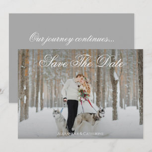 Simple Elegant Script Photo Save The Date Invitation