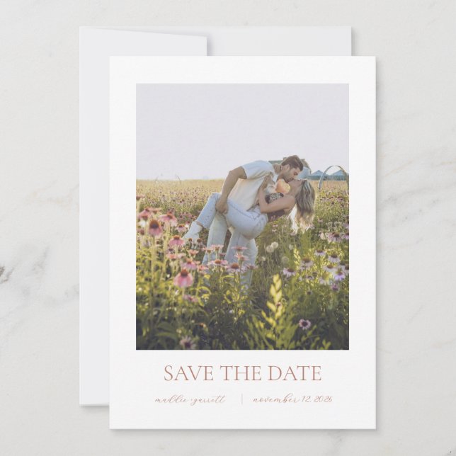 Simple Elegant Script Save the Date Card (Front)