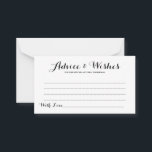 Simple Elegant Script Wedding Advice & Wishes Card<br><div class="desc">Simple Elegant Script Wedding Advice & Wishes Card - Feel free to edit,  customize and personalize this simple yet beautiful wedding advice and wishes card. Edit options are available.</div>
