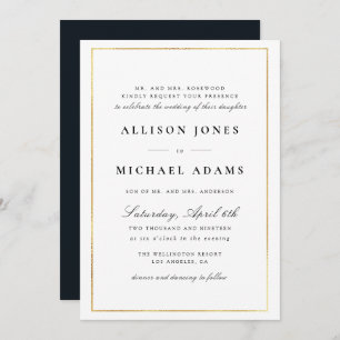 simple elegant script wedding invitation