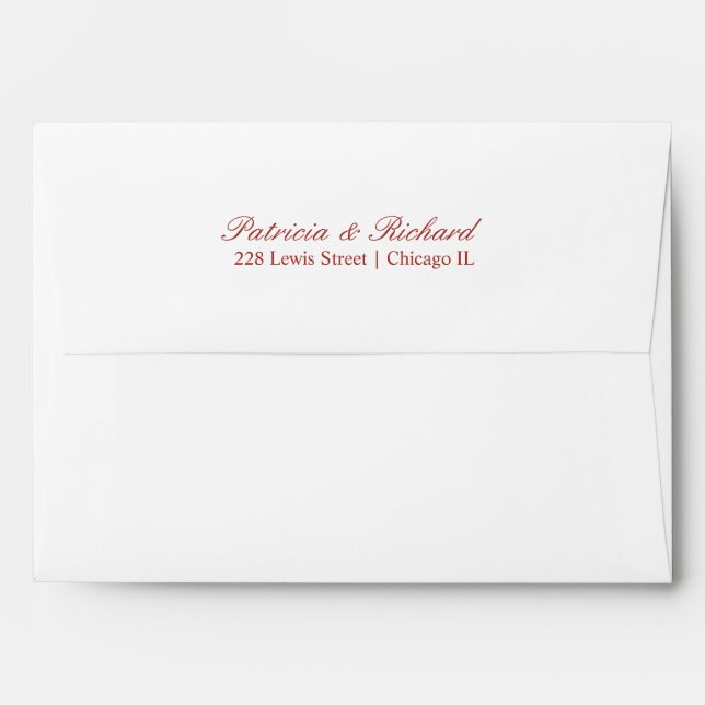 Simple Elegant Script Wedding Invitation Envelope (Back (Top Flap))