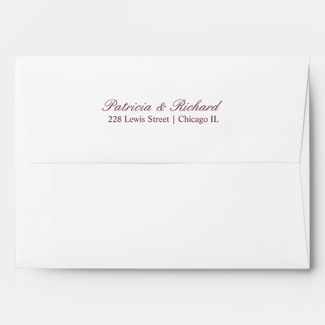 Simple Elegant Script Wedding Invitation Envelope (Back (Top Flap))