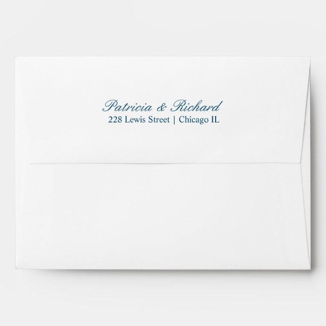 Simple Elegant Script Wedding Invitation Envelope (Back (Top Flap))