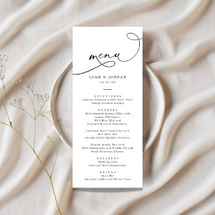 Simple Elegant Script Wedding Menu