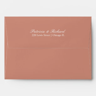 Simple Elegant Script Wedding Rose Gold Envelope