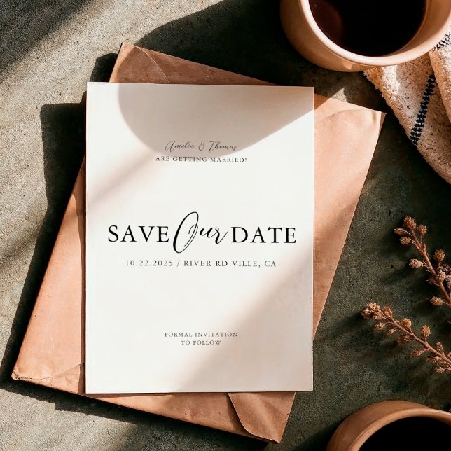 Simple Elegant Script Wedding Save The Date (Creator Uploaded)