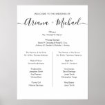 Simple elegant Script Wedding Sign Bridal party<br><div class="desc">A client had needed a wedding sign to welcome guests to include and highlight their names along with their bridal party. She wanted a simple, classic and elegant design. Here is a template that satisfies the bride's needs. Personalize this poster with the bride and groom's names and give credit to...</div>