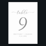 Simple Elegant Script Wedding Table Number Card<br><div class="desc">Help your guests find their seat at your wedding reception with this simple and elegant table number card.</div>