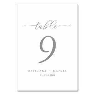 Simple Elegant Script Wedding Table Number Card