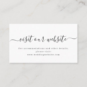Simple elegant script wedding website Insert card