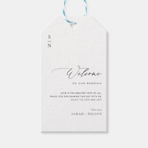Simple Elegant Script Wedding Welcome Gift Tags