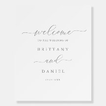 Simple Elegant Script Wedding Welcome Sign