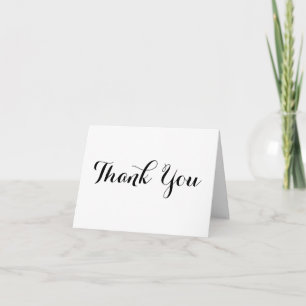 Simple Elegant Script White Personalized Note Thank You Card